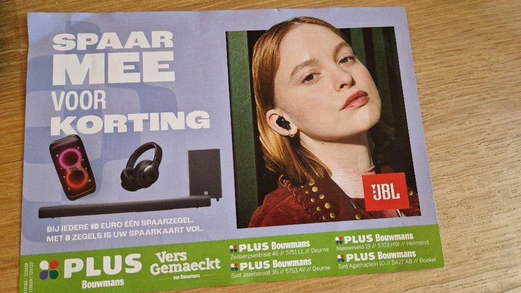 2 x JBL spaaractie PLUS volle kaart t/m 16 augustus, Plus, Ophalen of Verzenden
