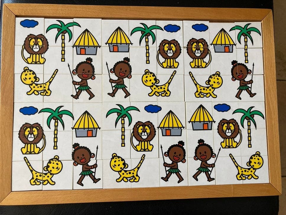 Vintage Rolf Afrika Puzzel/Lotto Schoolmateriaal, Kinderen en Baby's, Speelgoed | Educatief en Creatief, Ophalen of Verzenden