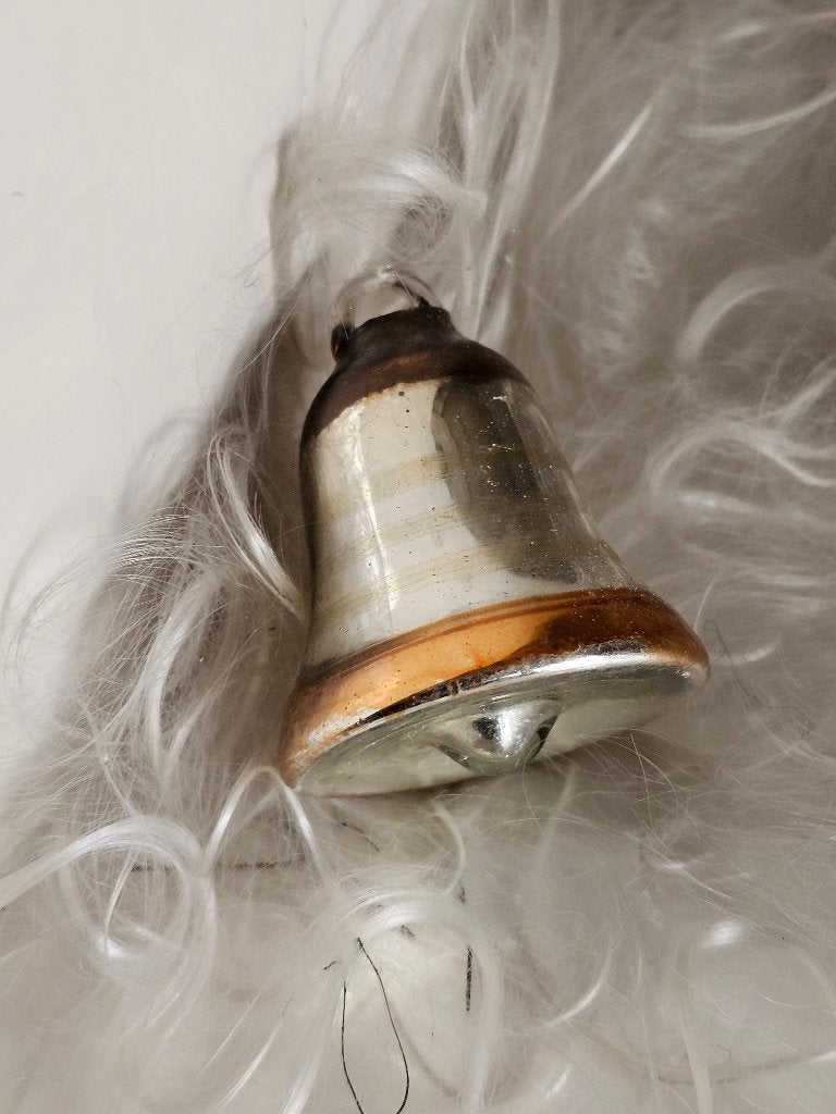 Oude Antieke AJEKO kerstbal / KLOKJE goud bruin . 6, Diversen, Ophalen of Verzenden