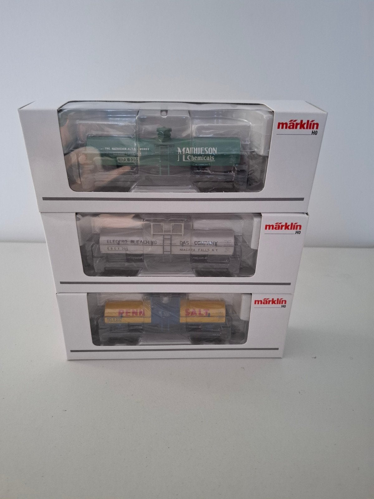 Marklin H0 45580 set van 3 gallon ketelwagens' van de USA, Wisselstroom, Treinset, Nieuw, Ophalen of Verzenden