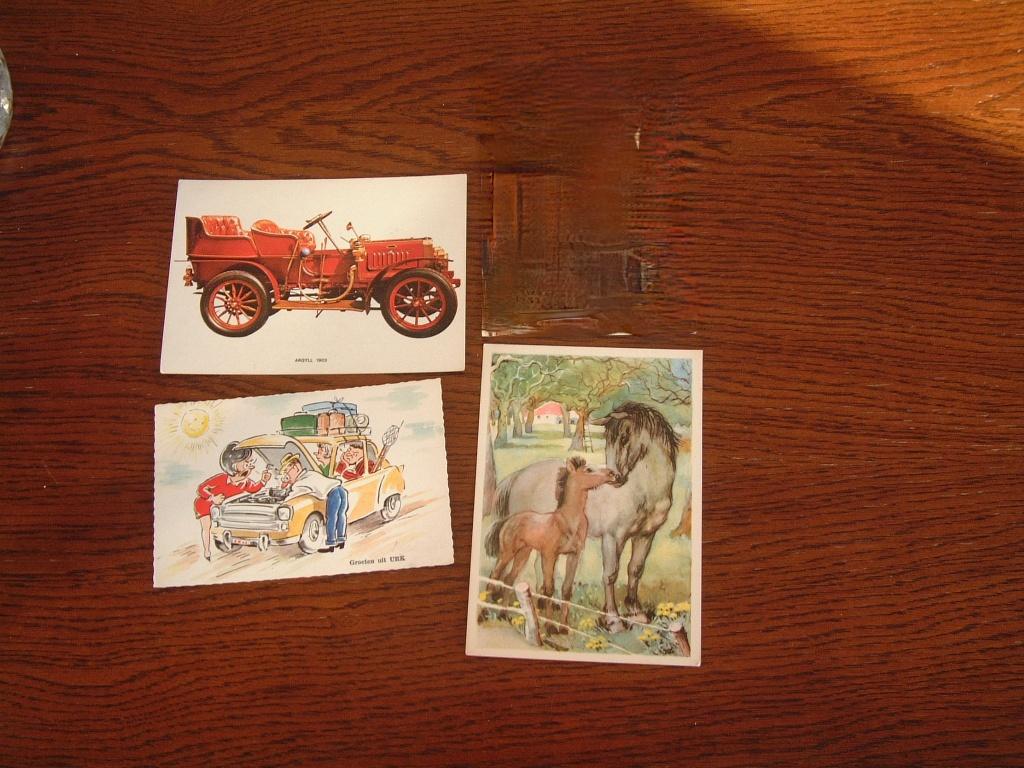 3 oude ansichtkaarten paarden i oldtimer groeten Urk, Verzamelen, Ansichtkaarten | Themakaarten, Ophalen of Verzenden, 1960 tot 1980