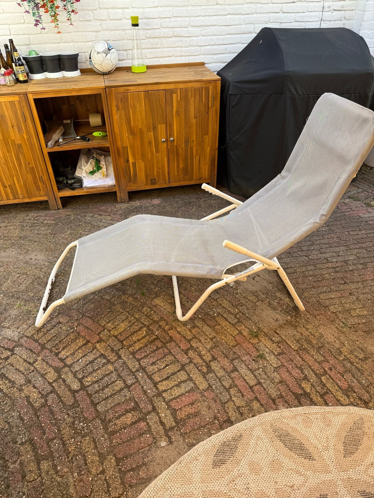 Opvouwbare ligstoel - Ideaal voor tuin of strand, Ophalen, Gebruikt, Metaal, Inklapbaar