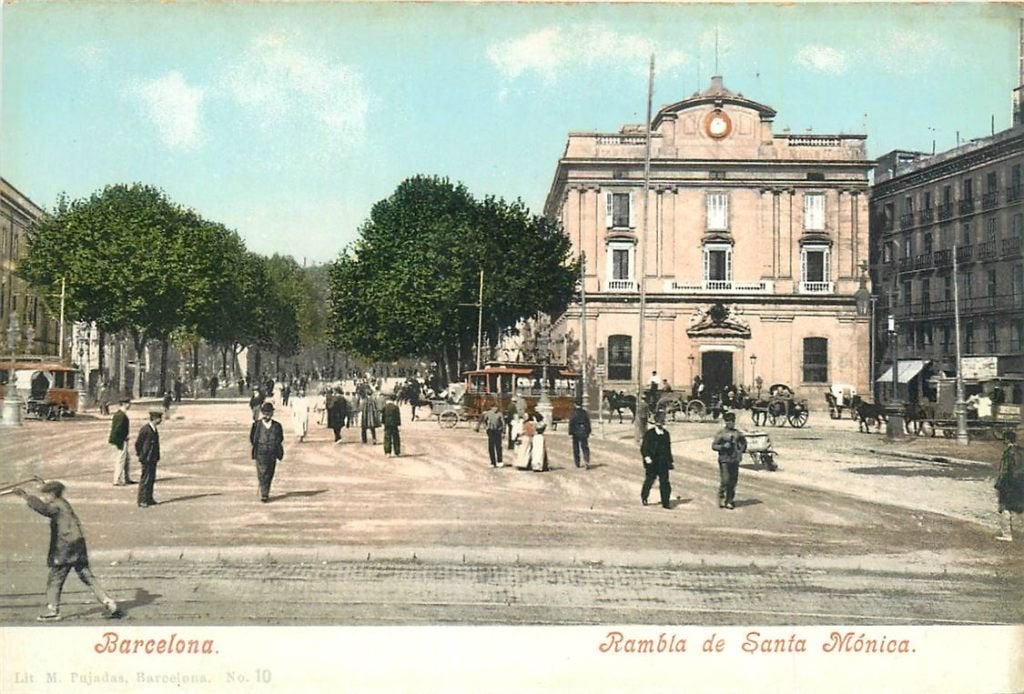 379-113-007 Barcelona Rambla de Santa Monica, Verzenden, Voor 1920, Spanje