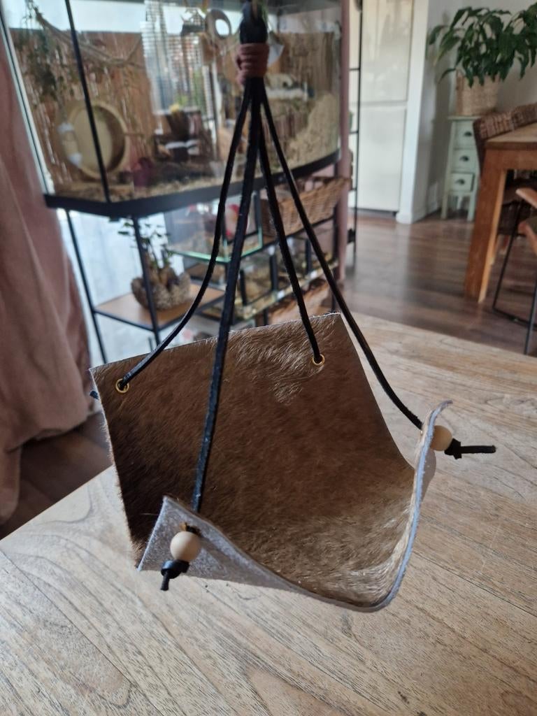 Hangmat rat muis gerbril echt runderleer handgemaakt, Ophalen of Verzenden, Nieuw, Speelgoed