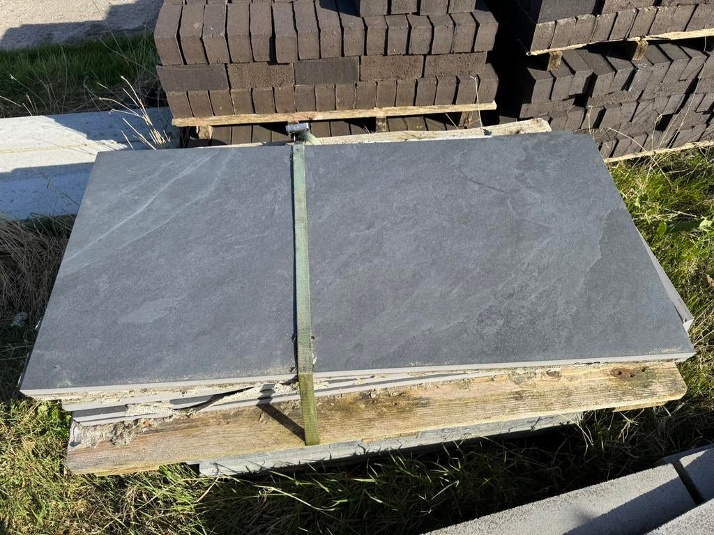Natuursteen tegels antraciet 60x120x2 cm, Ophalen, Nieuw, 5 tot 10 m², Natuursteen