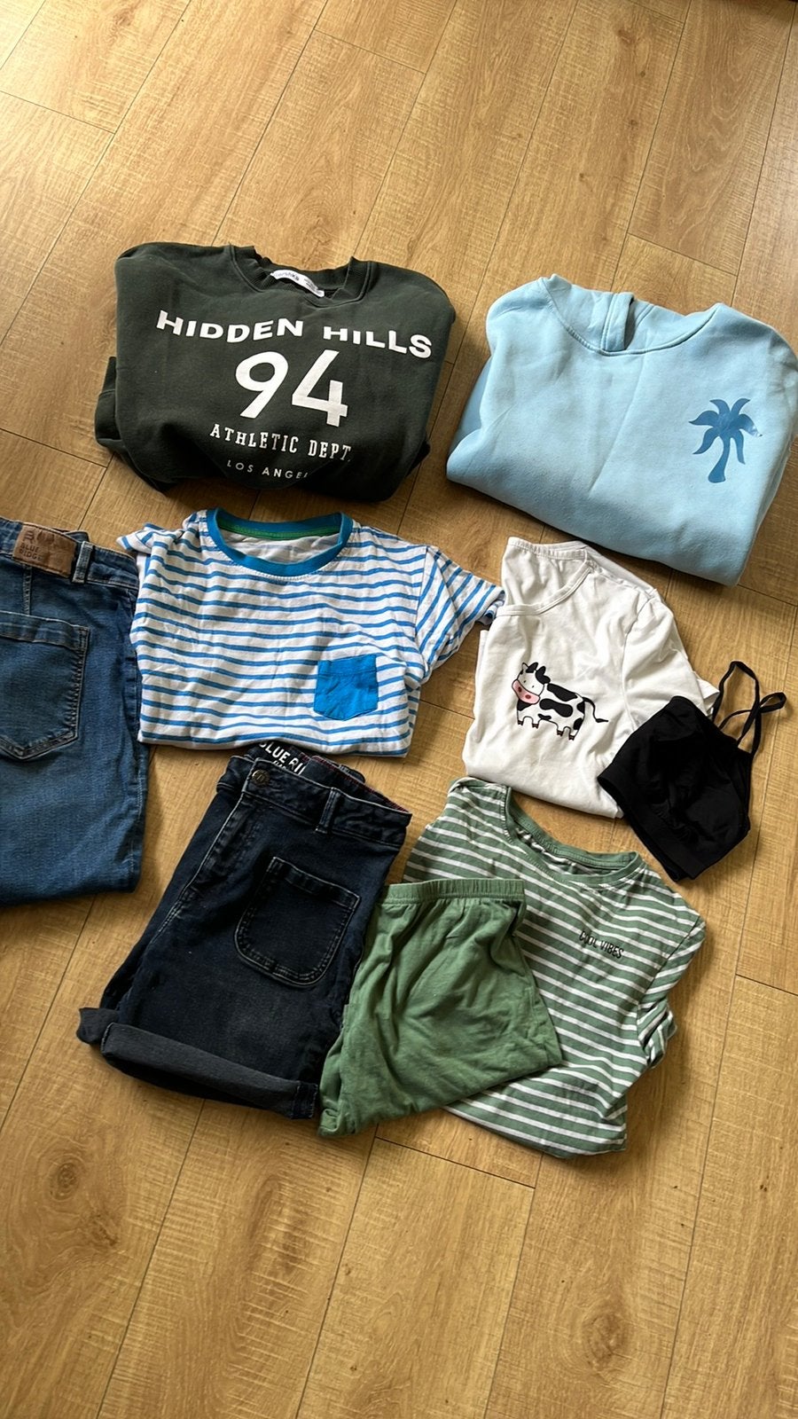 164 170 176 korte broek meisje pakket set streep shirt jeans, Ophalen of Verzenden, Zo goed als nieuw, Maat 170
