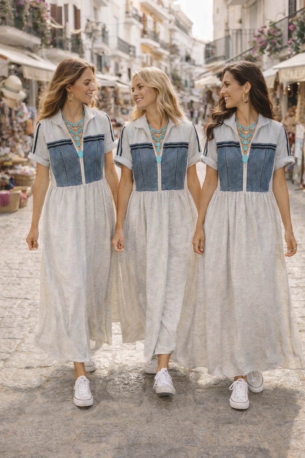 partij ibiza jeans jog jurken Koopje, Ophalen of Verzenden, Nieuw, Blauw, Trouwjurk