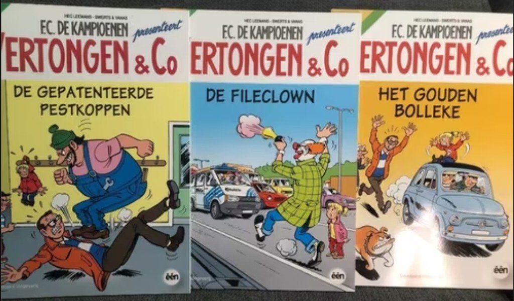 f.c. de kampioenen presenteert 1 , 5 , 6 b4, Eén stripboek, Ophalen of Verzenden, Zo goed als nieuw