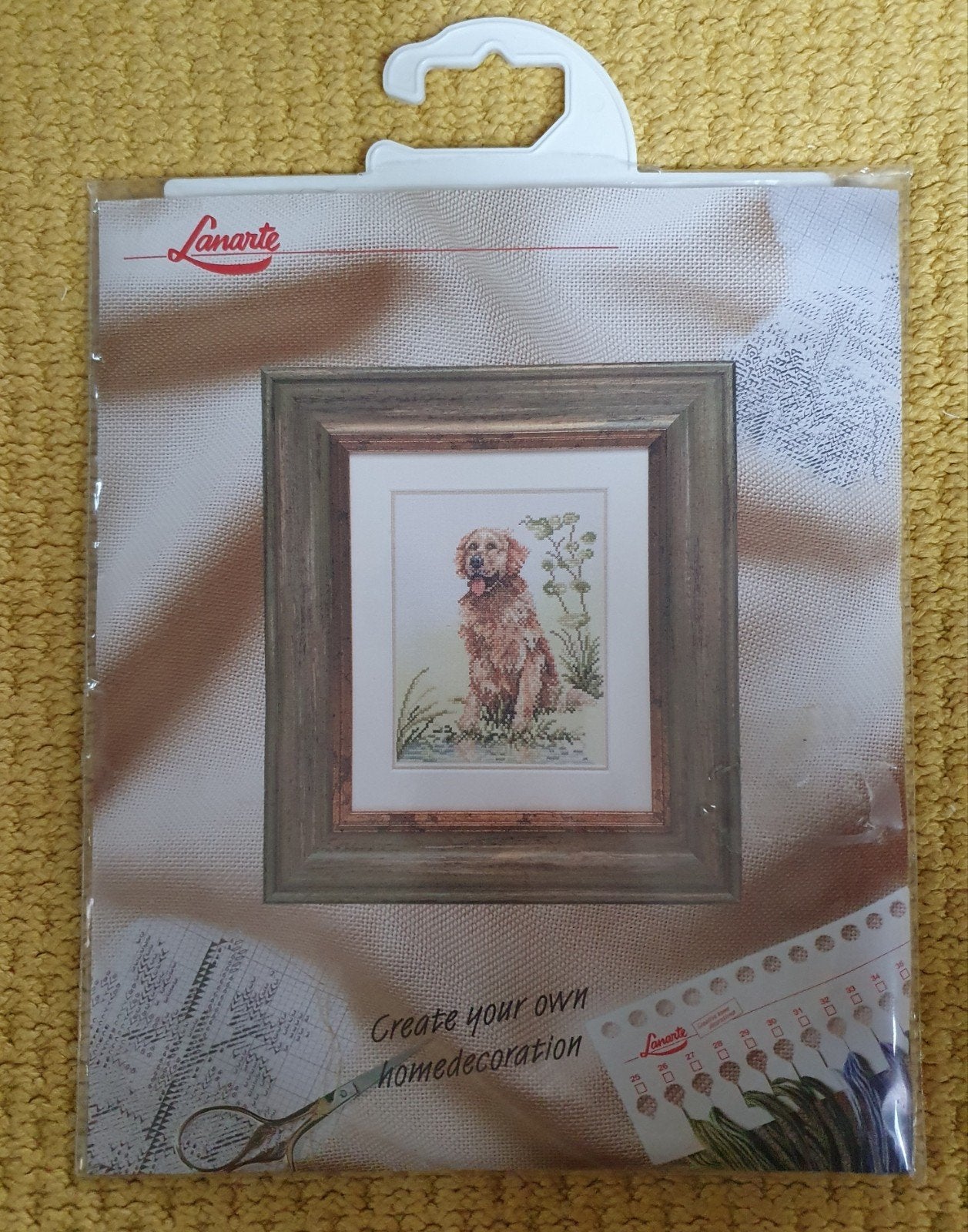 nieuw! zeldzaam Lanarte - golden retriever - borduurpakket, Hobby en Vrije tijd, Verzenden, Nieuw, Borduurpakket