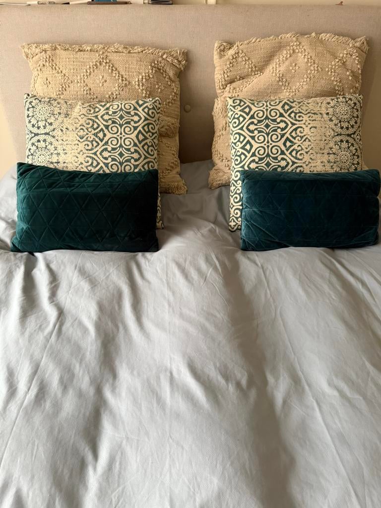 Sierkussens (ibiza style), Ophalen of Verzenden, Zo goed als nieuw, Blauw, Vierkant
