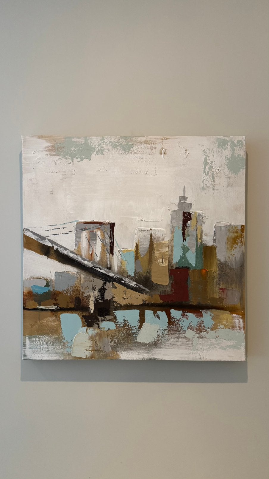 Schilderij modern op canvas, Ophalen