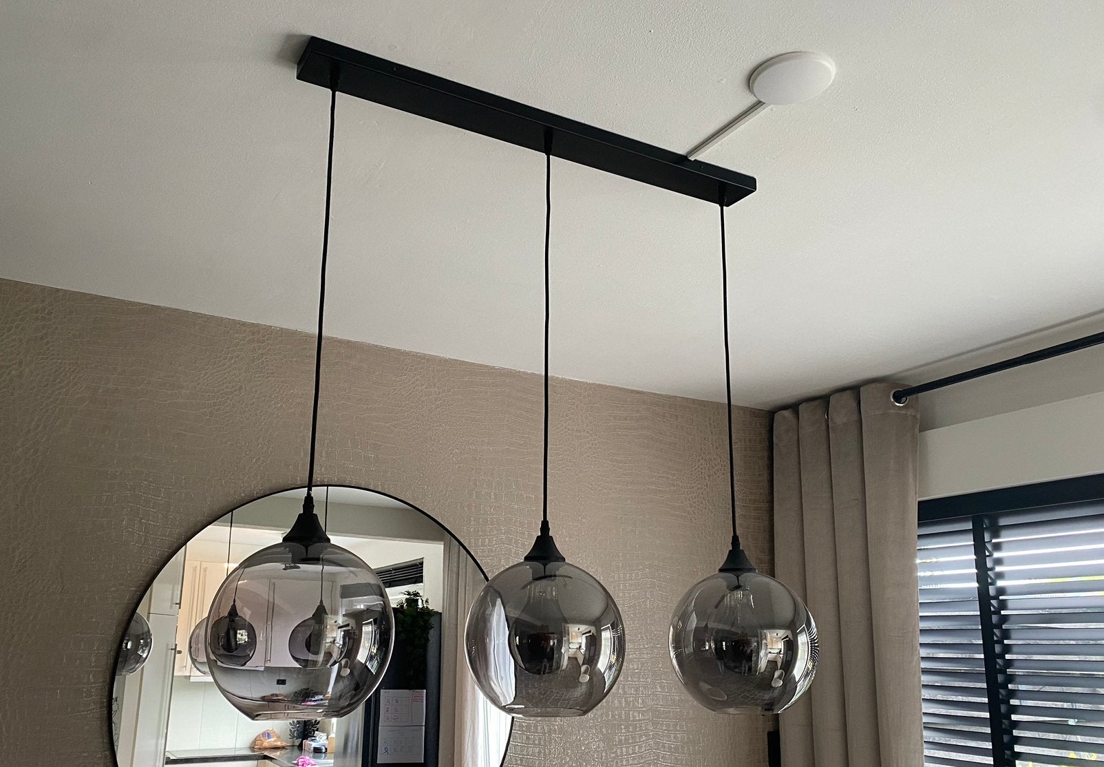 Hanglampen smoke glas, Ophalen of Verzenden, Zo goed als nieuw, Glas