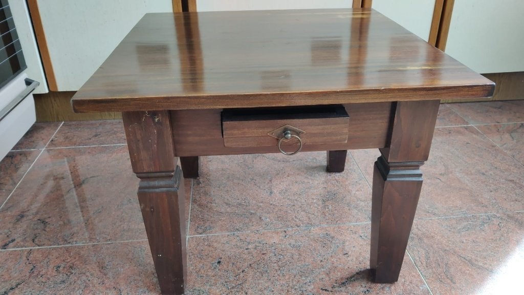 Vierkante salontafel bijzettafel, Huis en Inrichting, Tafels | Salontafels, Ophalen, Gebruikt, 50 tot 100 cm, Vierkant