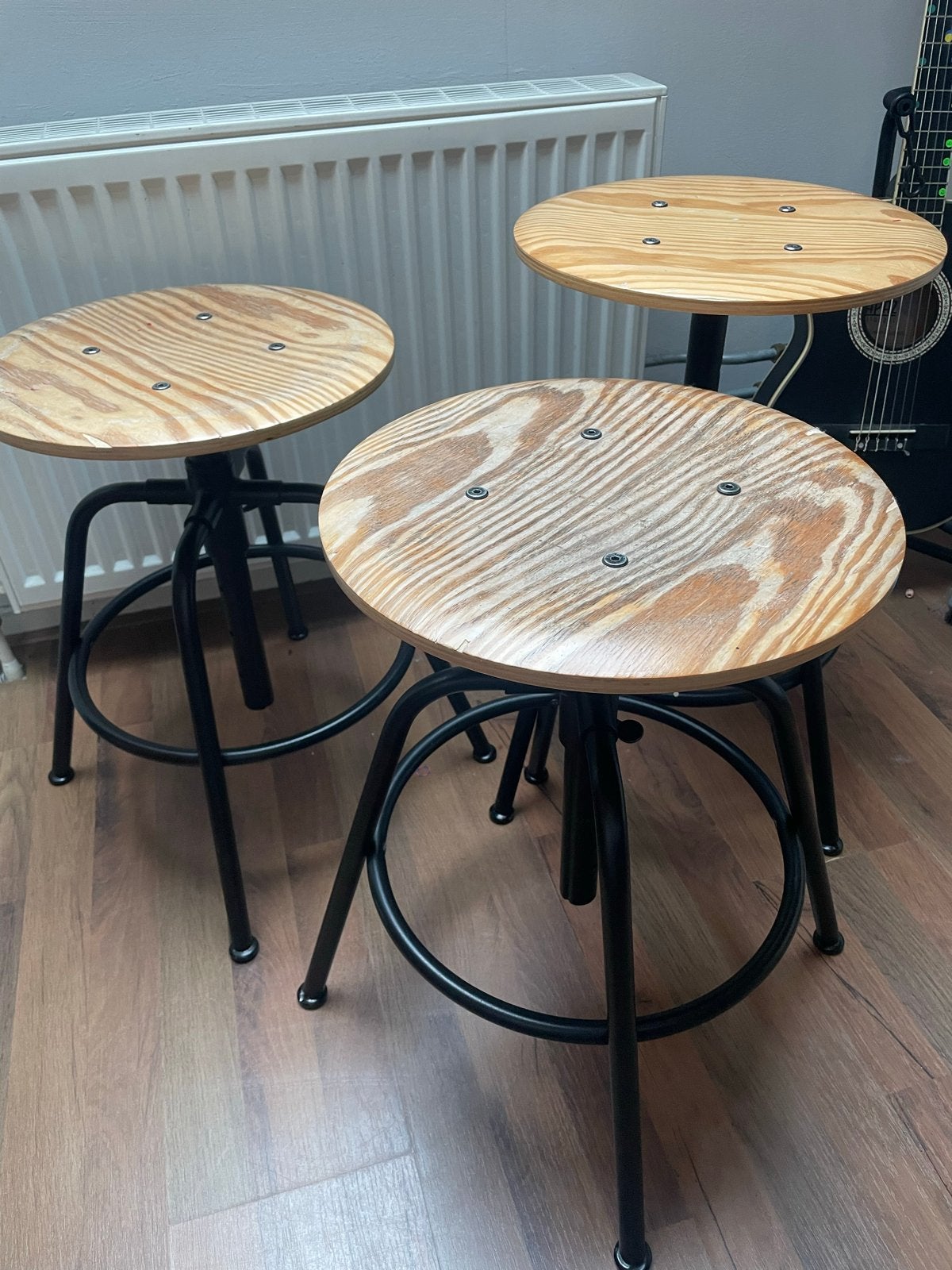 3x IKEA Kullaberg verstelbare krukken - Gebruikt, Huis en Inrichting, Krukjes, Ophalen, In hoogte verstelbaar, Gebruikt, Hout