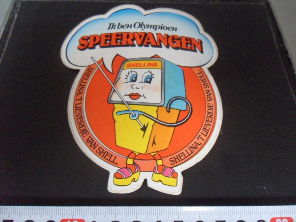 sticker shell shellina strip olympioen SPEERVANGEN *, Verzamelen, Ophalen of Verzenden, Zo goed als nieuw