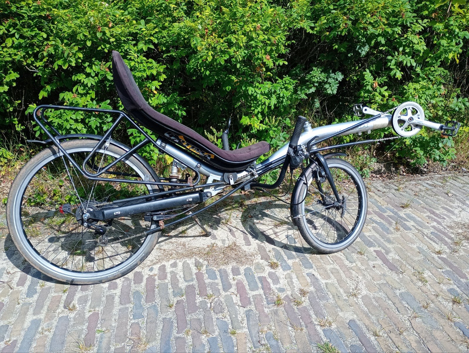 Optima Lynxx ligfiets met Shimano Inter 11 versnellingen, Gebruikt, Velgrem, Onderstuur, Ophalen