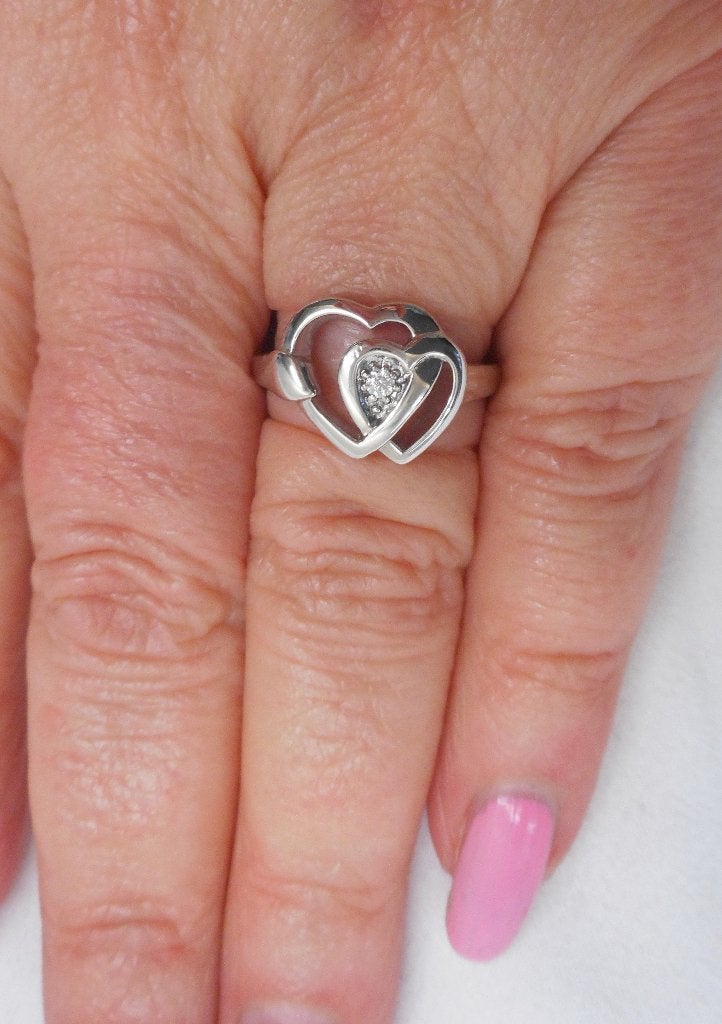 Zilveren ring hart merk Nona maat 16 nr.1317