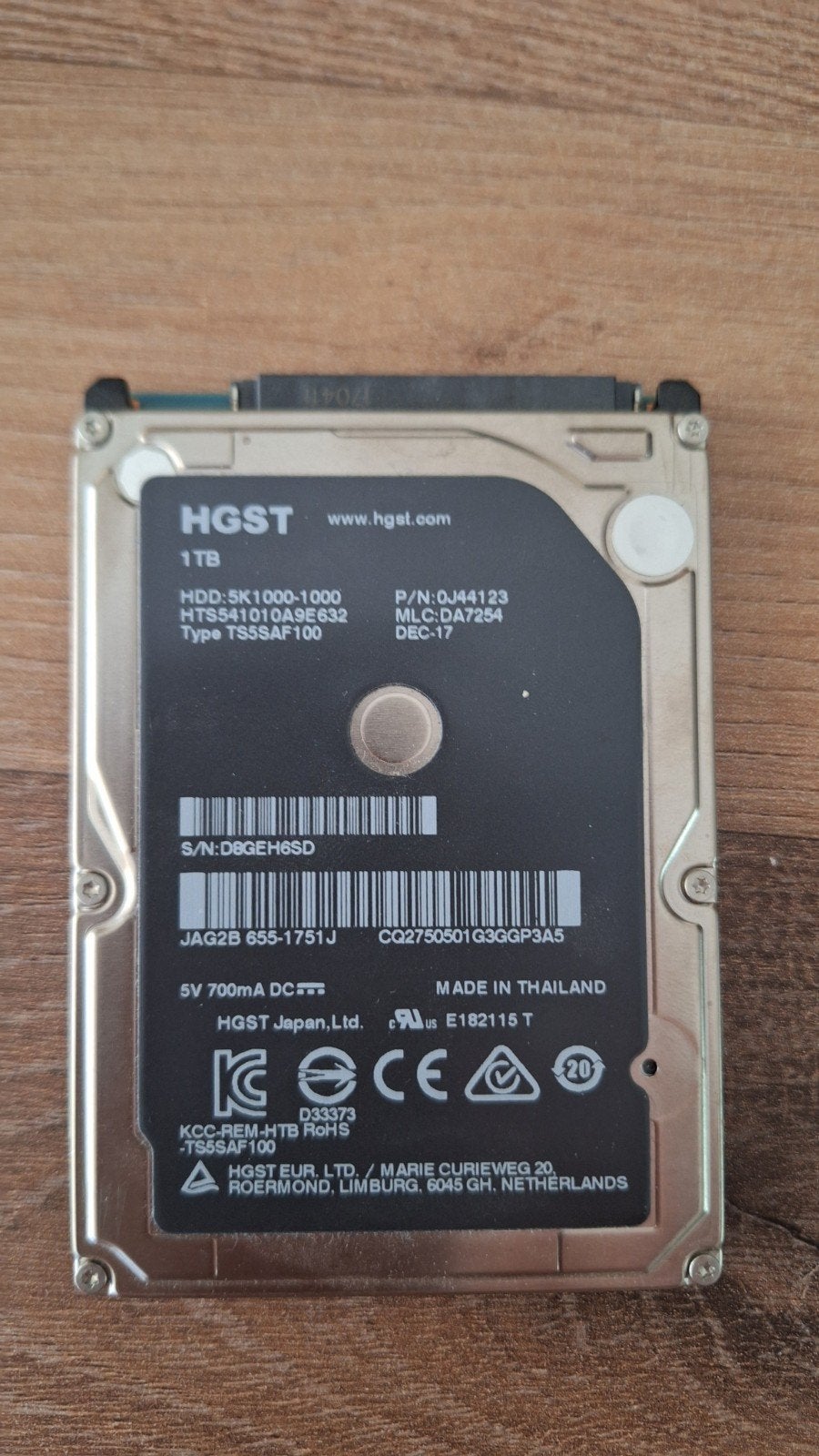 HGST 1TB HDD - Interne harde schijf voor laptop/desktop, Intern, Gebruikt, Server, Ophalen of Verzenden