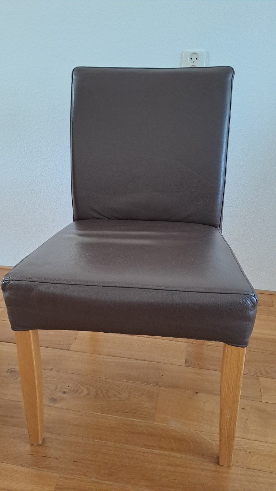 Eetkamerstoelen, bruin leer., Ophalen, Gebruikt, Bruin, Hout