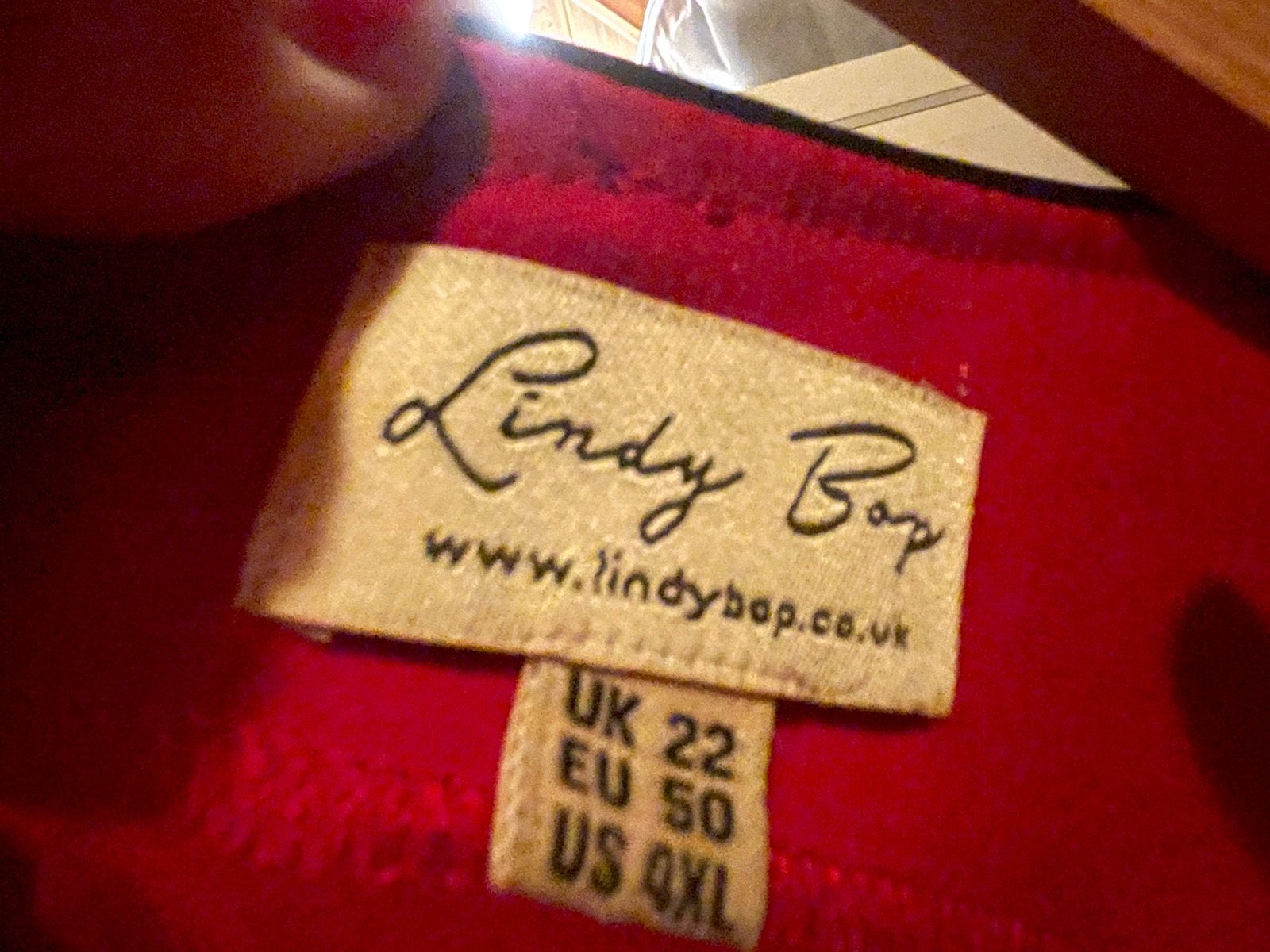 Lindy Bop Rode Jurk Maat 50 met Strikdetail, Kleding | Dames, Maat 46/48 (XL) of groter, Ophalen of Verzenden, Zo goed als nieuw