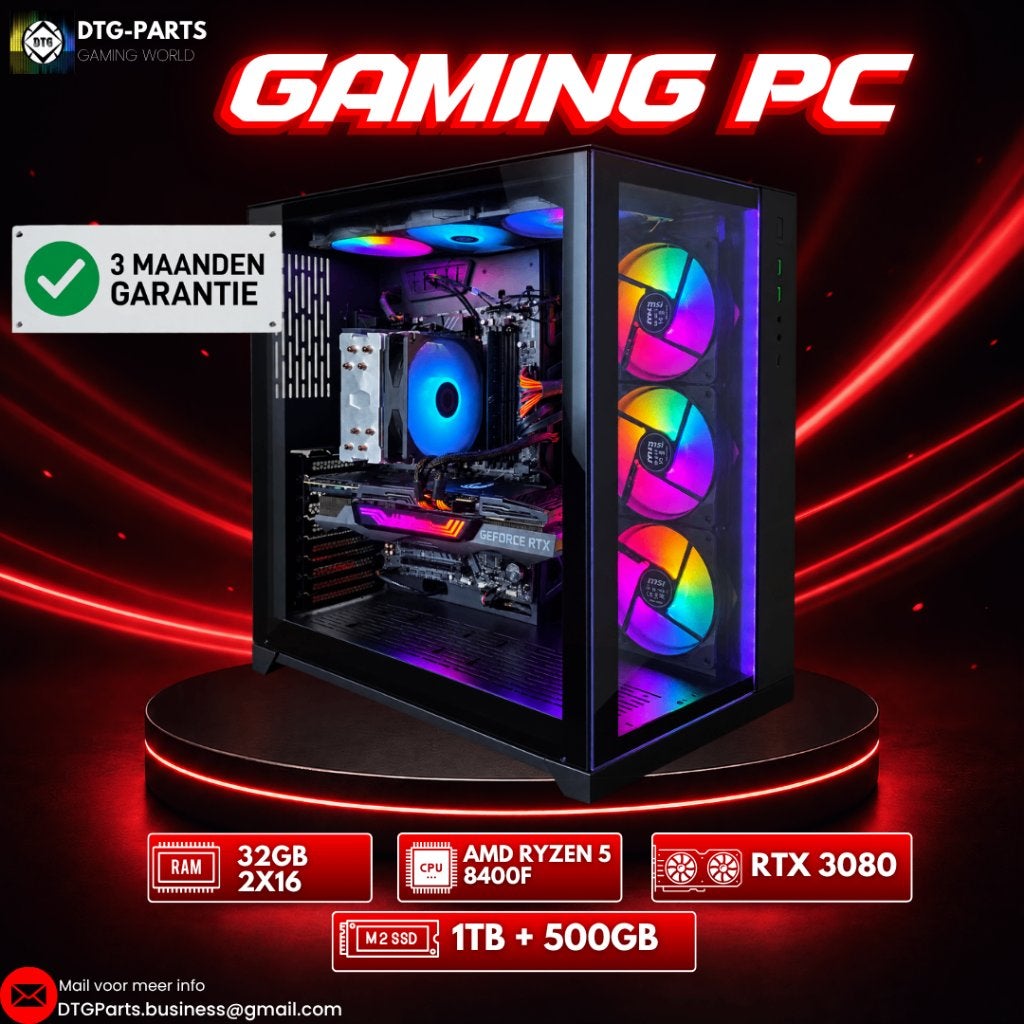 Gaming PC // RTX 3080 & AMD 5 8400F & 32GB & 1,5TB, Ophalen, 7604 HM, 32 GB, DTGParts.Business@gmail.com