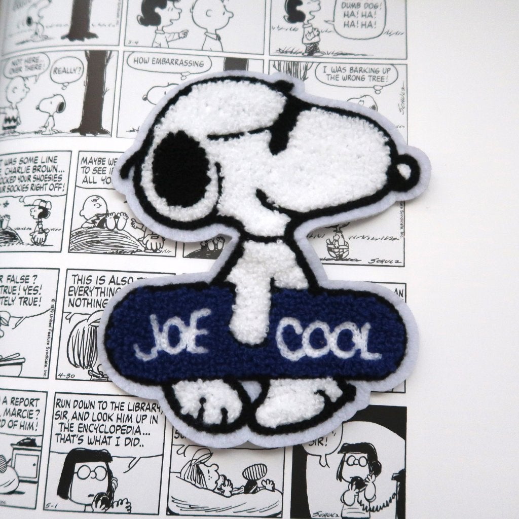 Joe Cool Snoopy Peanuts geborduurde patch badge applicatie, Verzenden, Snoopy, Nieuw, Gebruiksvoorwerp