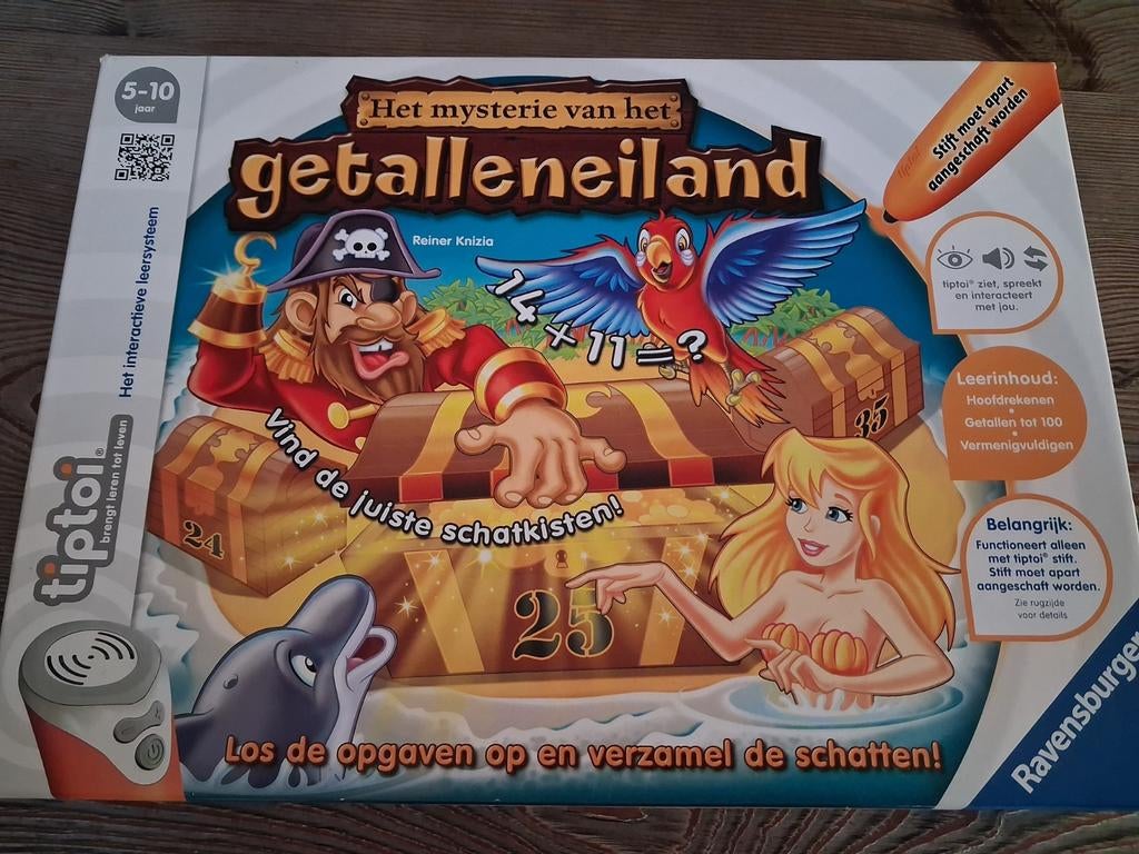 Tiptoi Het Mysterie van het Getalleneiland (excl. pen), Hobby en Vrije tijd, Gezelschapsspellen | Bordspellen, Ophalen of Verzenden