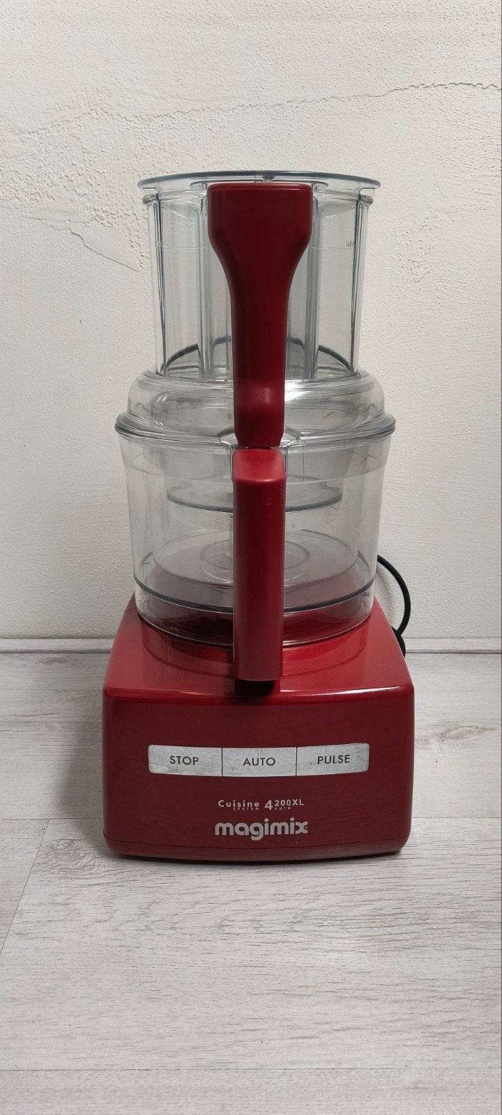 Magimix Cuisine 4200XL Foodprocessor - Rood, 3 tot 4 liter, Ophalen of Verzenden, Zo goed als nieuw, 3 snelheden of meer