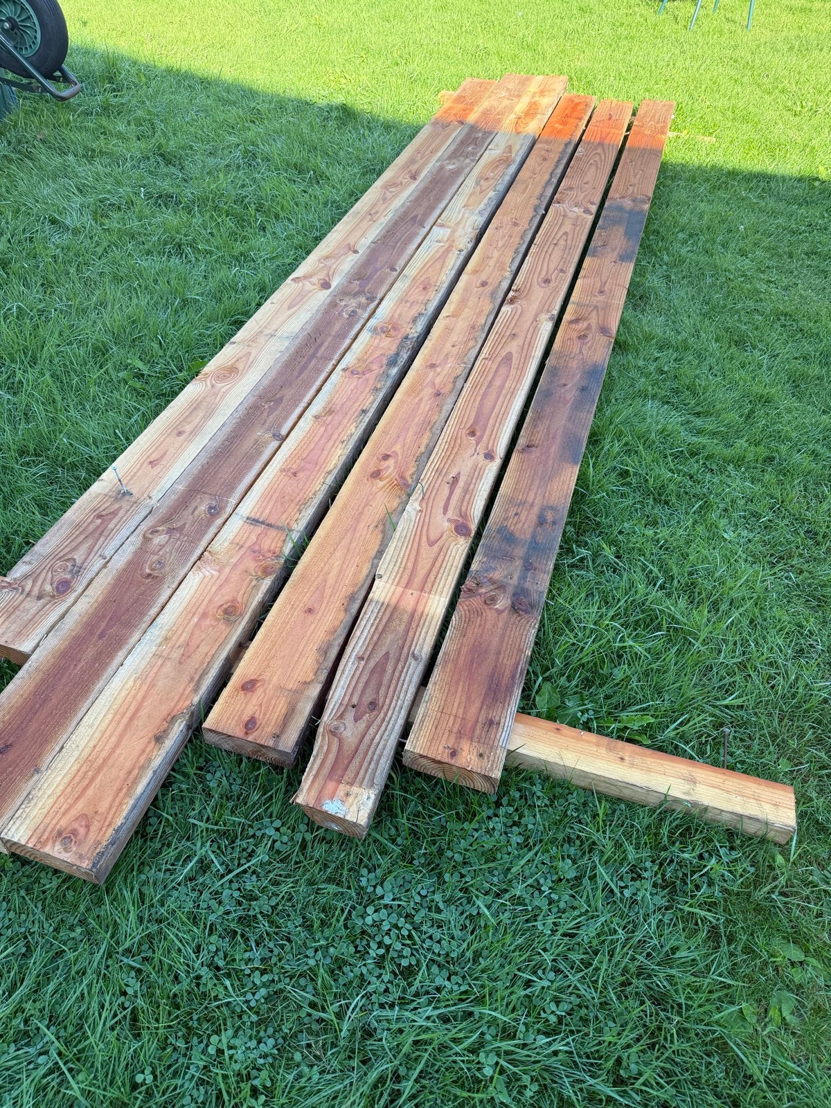 Douglas balken 14,5 x 5 cm, Doe-het-zelf en Verbouw, Hout en Planken, Gebruikt, 25 tot 50 mm, 300 cm of meer, Balk