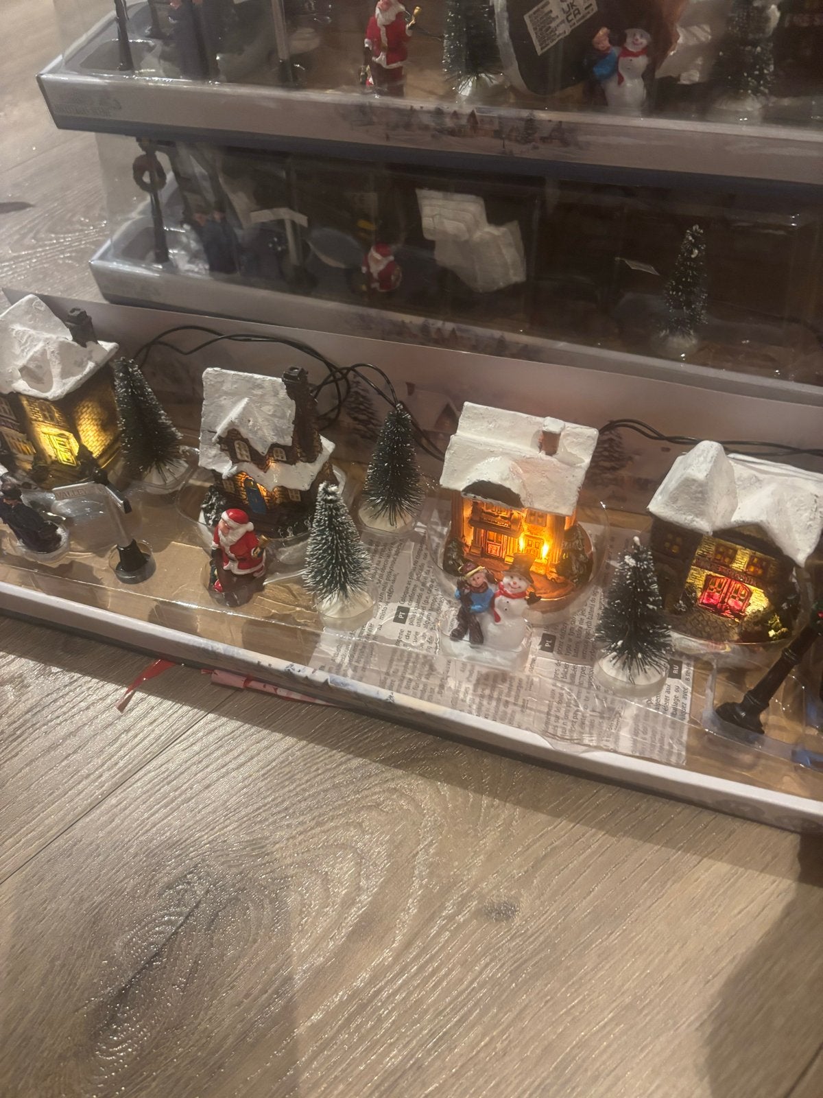 Nieuw kerst deco kerstdorp accessoires en huisjes 14-delig, Ophalen of Verzenden, Nieuw