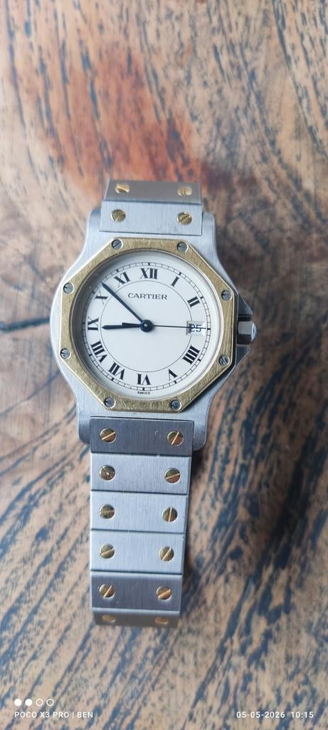 Cartier Santos Octagon Heren Horloge - Werking Onbekend, Overige merken, Staal, Gebruikt, Staal