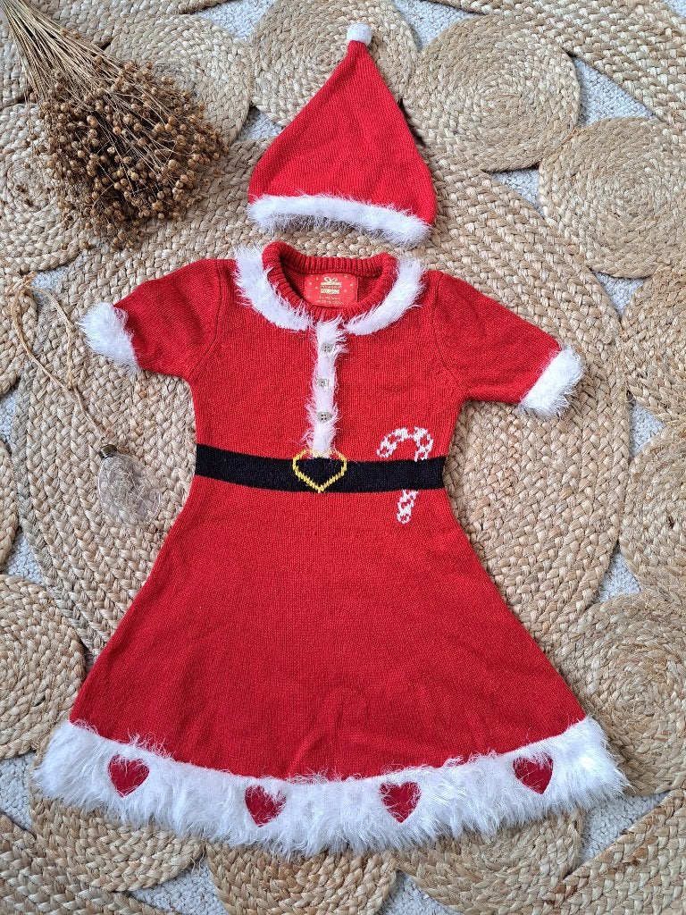 Schattig wollig kerstjurkje maat 104, Kinderen en Baby's, Ophalen of Verzenden, Zo goed als nieuw, Meisje, Jurk of Rok