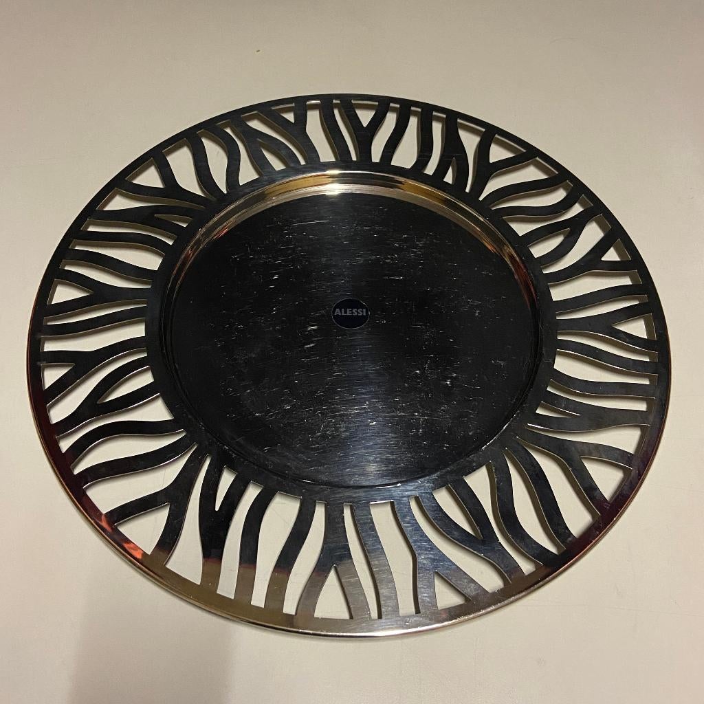 Alessi Marta Sansoni Tralcio Muto rvs schaal, Overige materialen, Gebruikt, Schaal, Rond