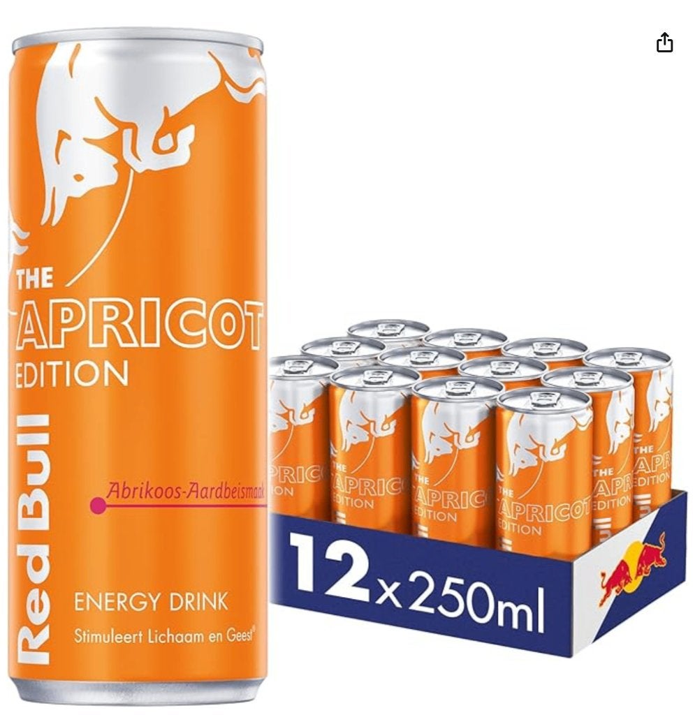 12x Red Bull Energy Drink Apricot Edition, Abrikoos-Aardbei, Verzenden
