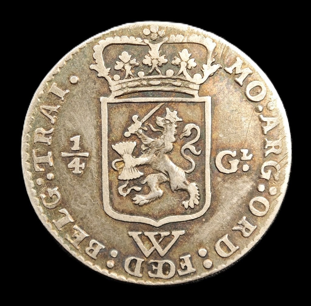 1794 1/4 Gulden Utrecht WIC, Vóór koninkrijk, Verzenden, Zilver, 25 cent