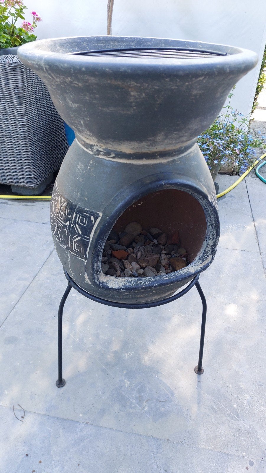 Terracotta Vuurkorf/BBQ op standaard, Ophalen, Nieuw, Vuurkorf