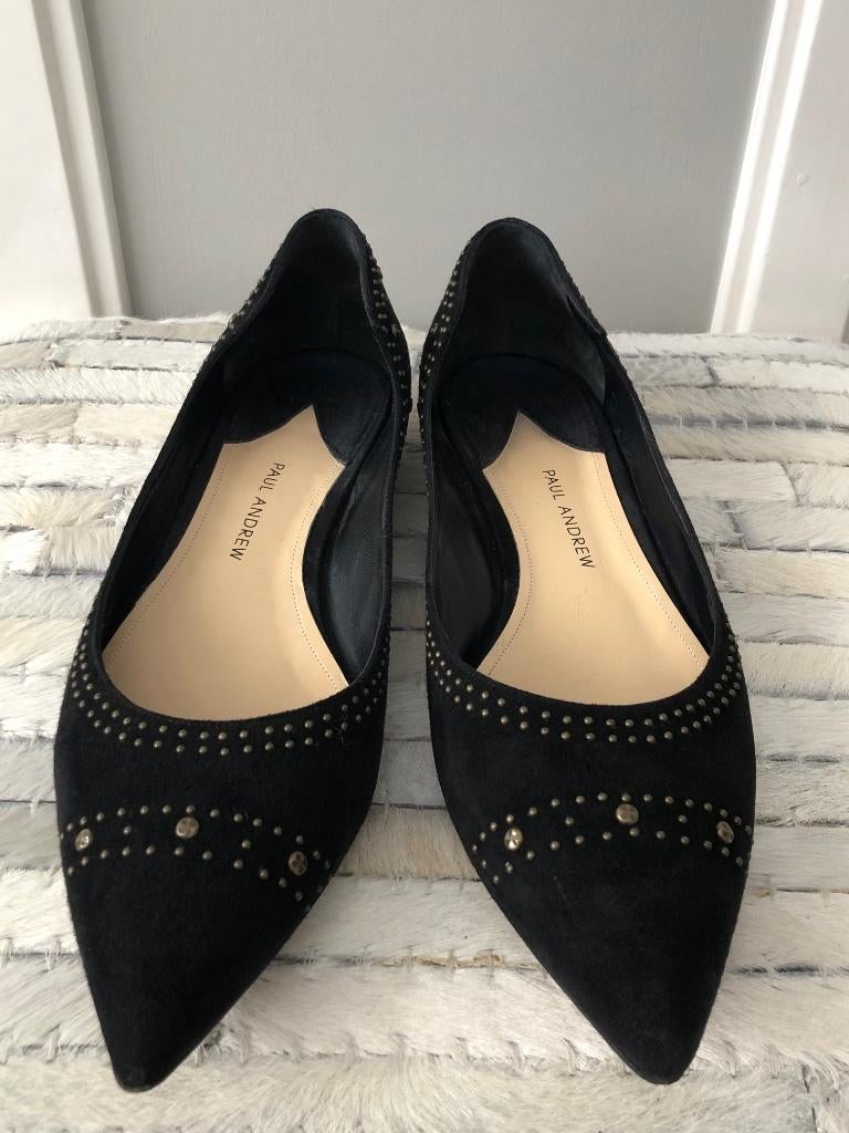 paul andrew black suede ballerina flats | 38, Verzenden, Zwart, Nieuw, Ballerina's
