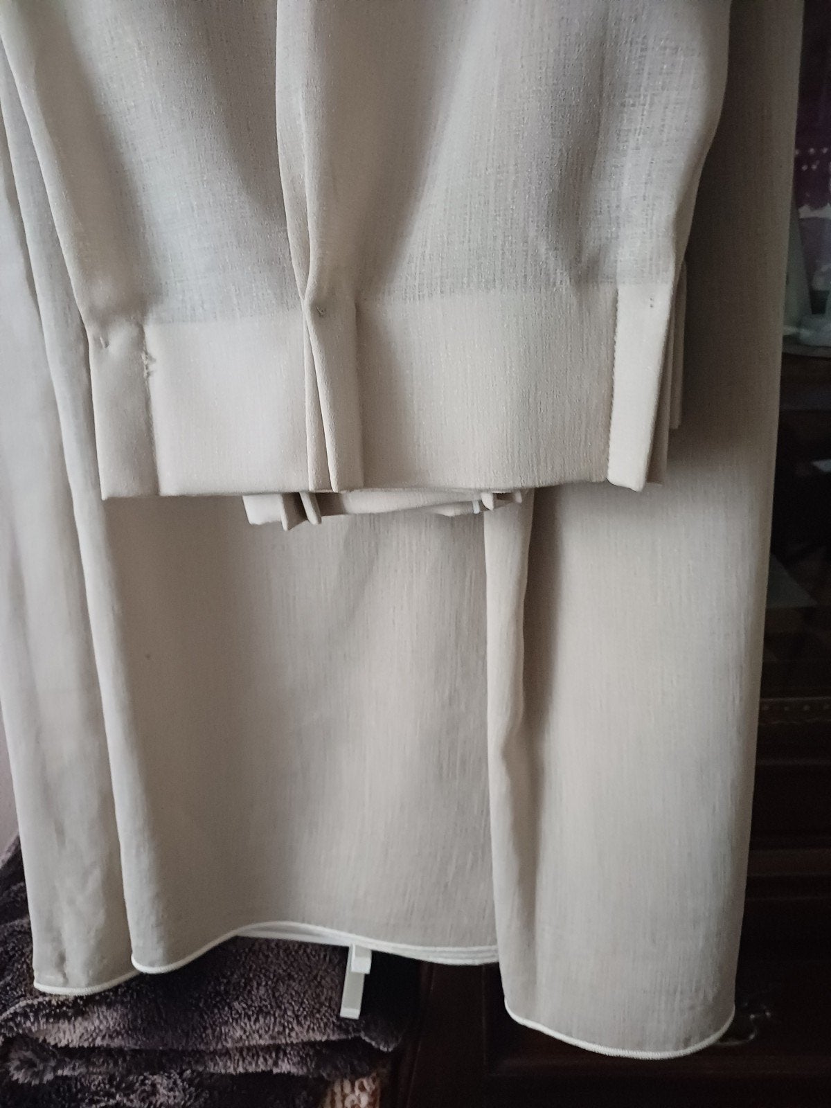 prachtig zet gordijnen 2 x, 143 cm, Beige, Ophalen of Verzenden, Katoen