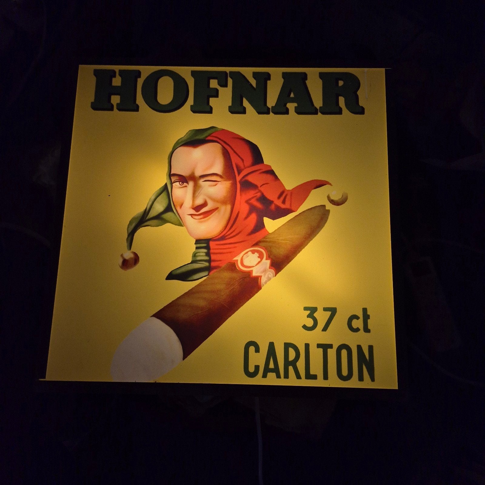 Lichtreclame Hofnar Sigaren - 40x40 cm LED Verlichting, Ophalen of Verzenden