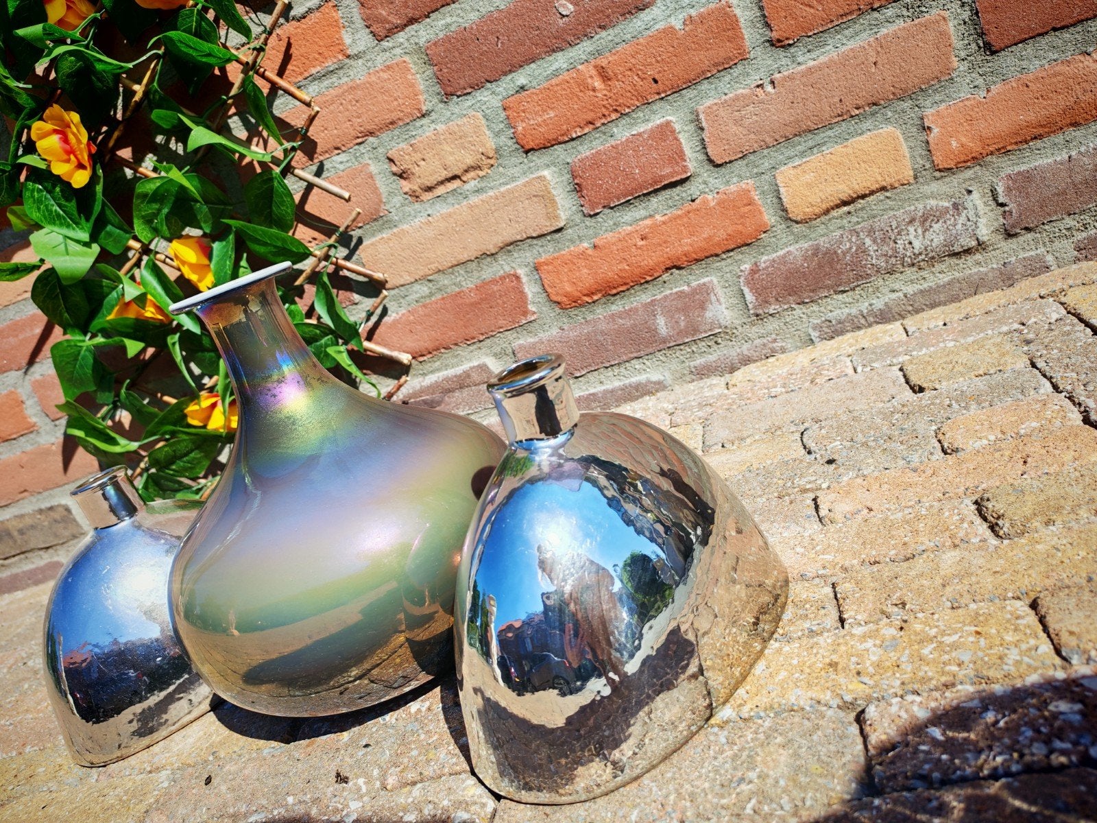 Set van 3 decoratieve vazen - glanzend en iriserend, Antiek en Kunst, Ophalen