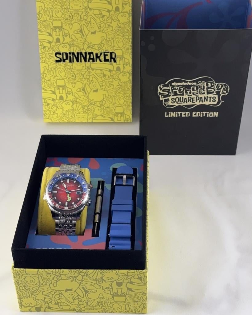 Spinnaker  GMT Automatic “Mr. Krabs” Limited Edition Nieuw!, Leer, Polshorloge, Nieuw, Ophalen