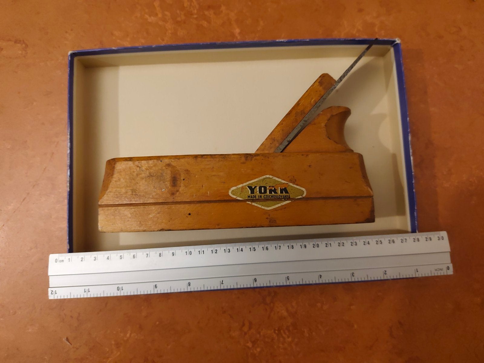 Vintage houten YORK blokschaaf met origineel Nooitgedagt mes, Verzenden