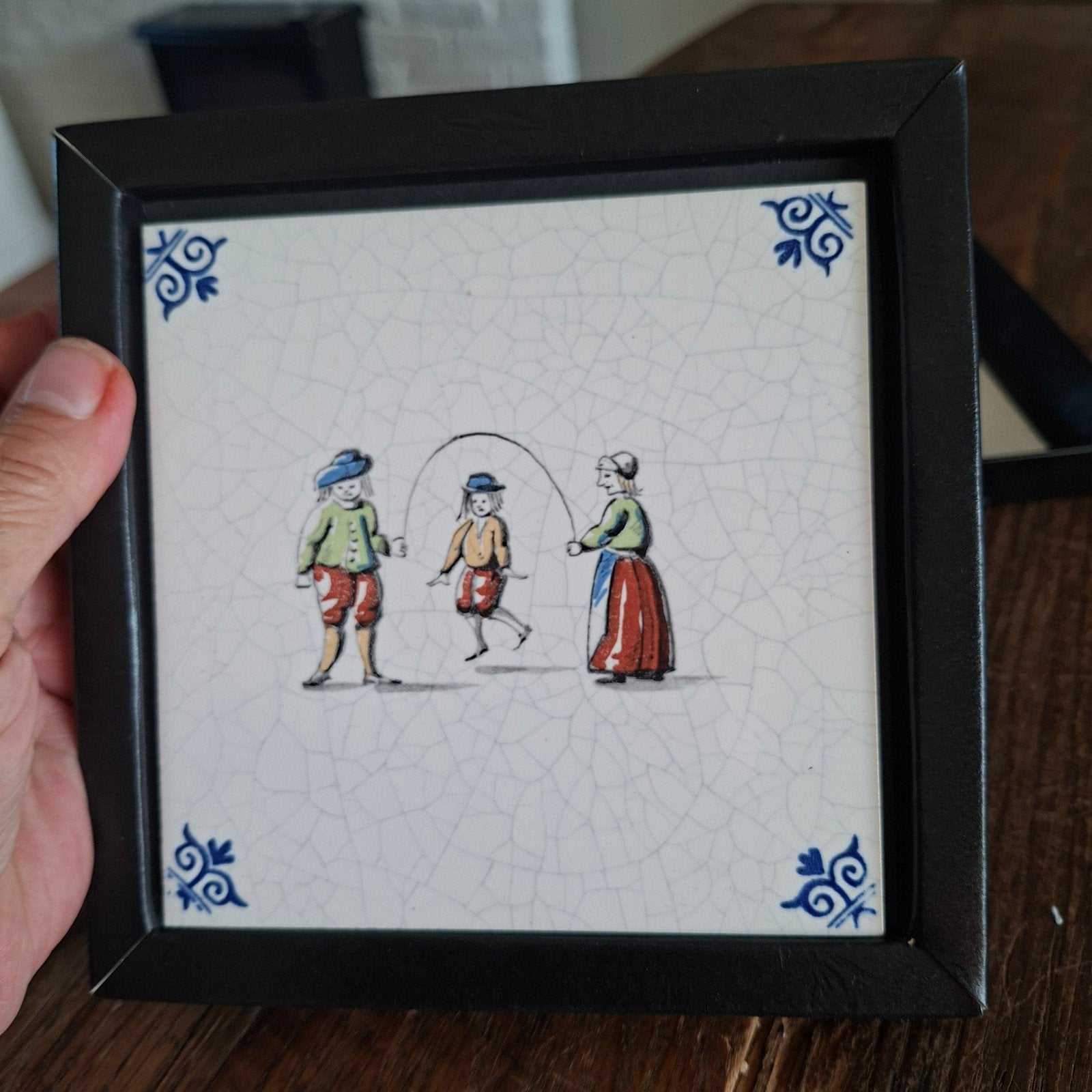 Tegel met Mooie afbeelding  uit Amstel Hotel 13x13 cm groot, Antiek en Kunst, Ophalen of Verzenden