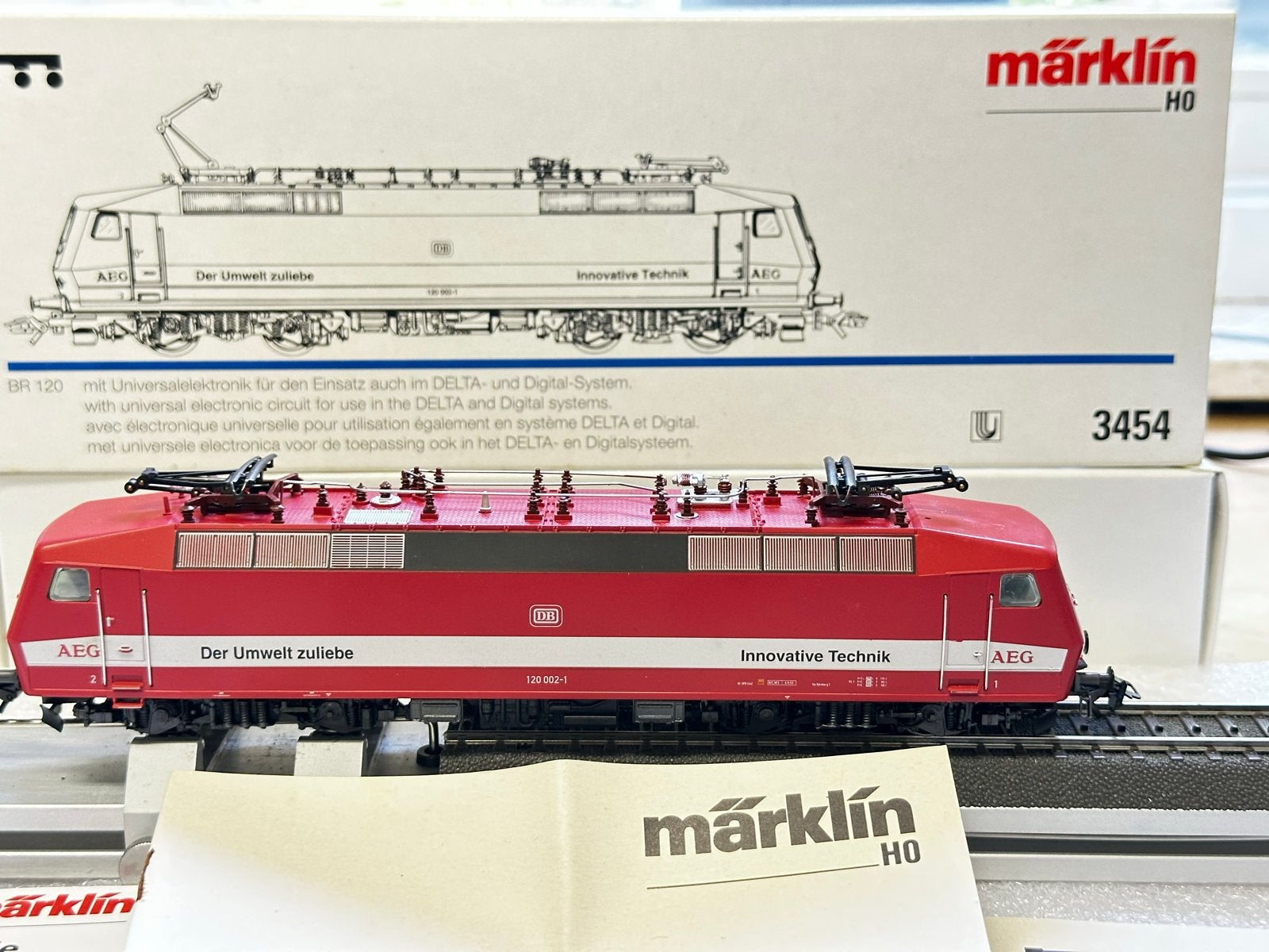 Märklin 3454 BR 120 Delta Locomotief Ovp (zonder inlay), Wisselstroom, Gebruikt, Locomotief, Ophalen of Verzenden
