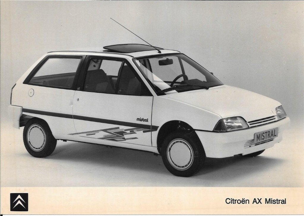 Persfoto Citroën AX Mistral, 1990, Ophalen of Verzenden, Zo goed als nieuw, Citroën