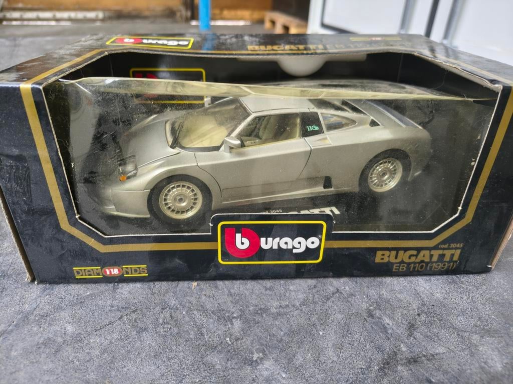 Burago Bugatti EB 110 (1991) - Schaalmodel Auto, Ophalen of Verzenden, Bburago