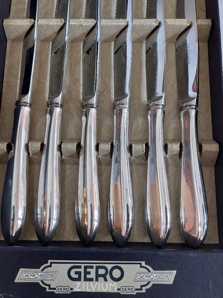 Gero Zilvium model 618 puntfilet | 6 dinermessen in cassette, Verzenden