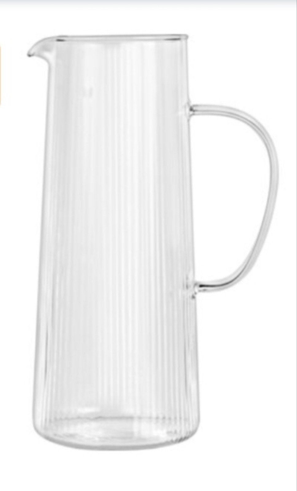 Geribbeld waterkan/Karaf glazen 1,3 liter.  Nieuw!, Ophalen