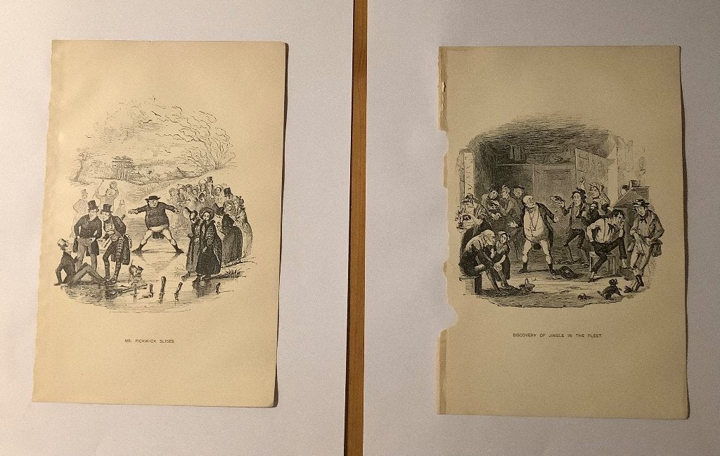 Charles Dickens, 15 engravings Pickwick/Phiz, Seymour 1836, Ophalen of Verzenden, Charles Dickens