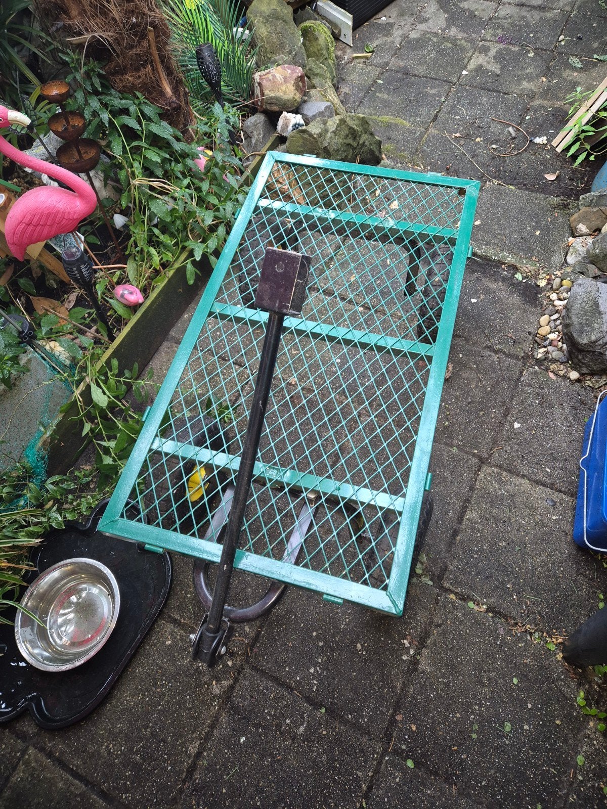 Robuuste bolderkar met luchtbanden en afneembaar laadrek, Caravans en Kamperen, Ophalen, Opvouwbaar, Gebruikt